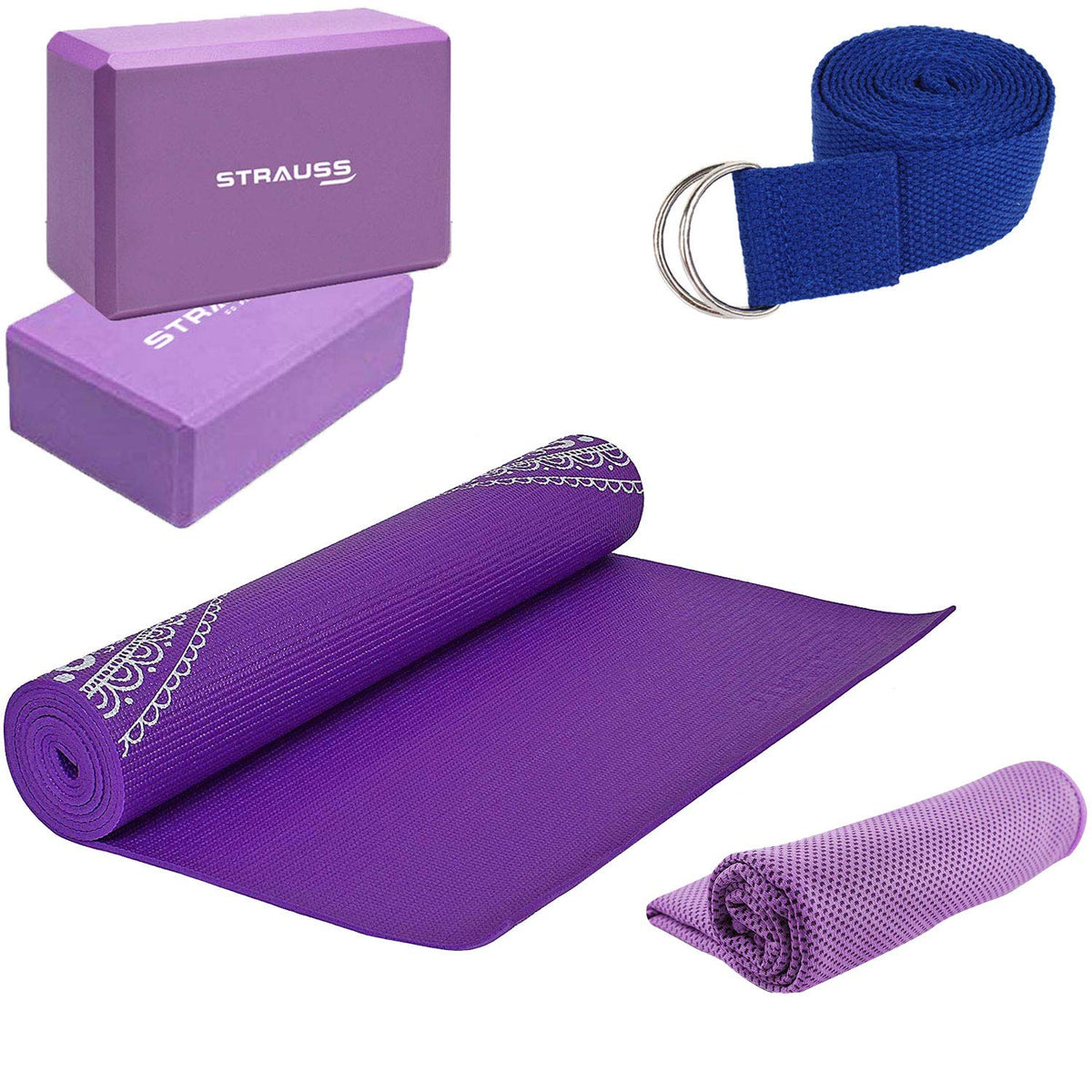 Strauss Meditation Butterfly Yoga Mat, 5 mm, (Purple), Yoga Block –  GlobalBees Shop