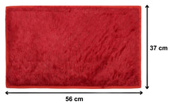 Heart Home Door Mat (Red, Microfiber, 56x37 cm)