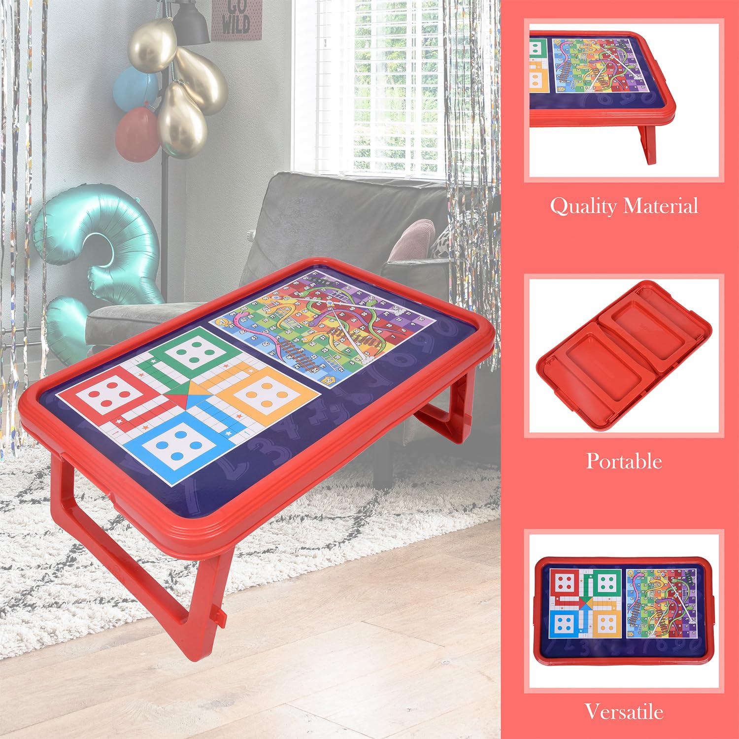 Multipurpose Ludo Foldable study table with ludo goti