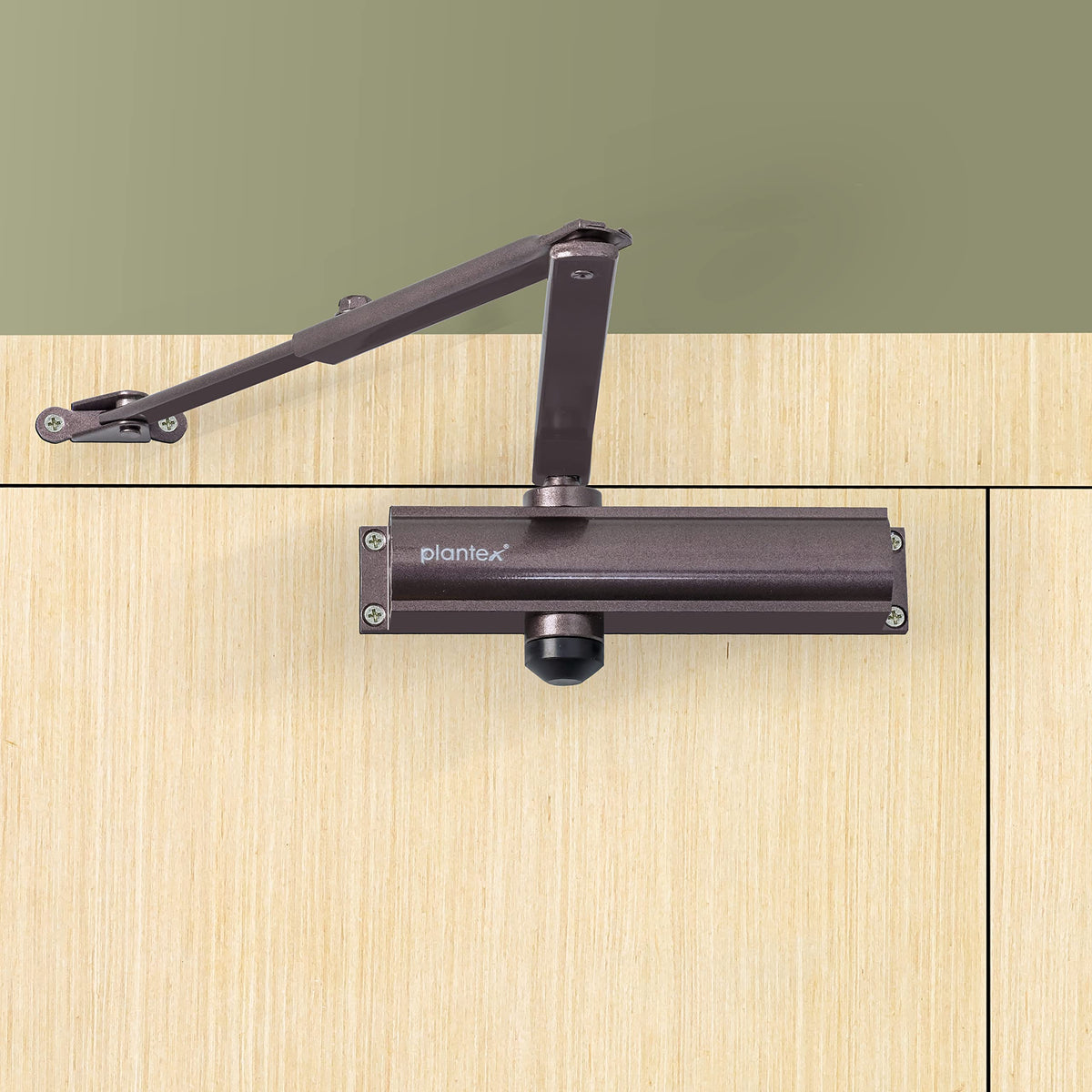 Plantex Automatic Aluminium Soft Door Closer with Double Speed for Heavy Door/Hydraulic Pelmet Arm Door Closer for Hotel-Home-Office (ISO 9001 Certified) (Capacity 120 Kg, Brown)