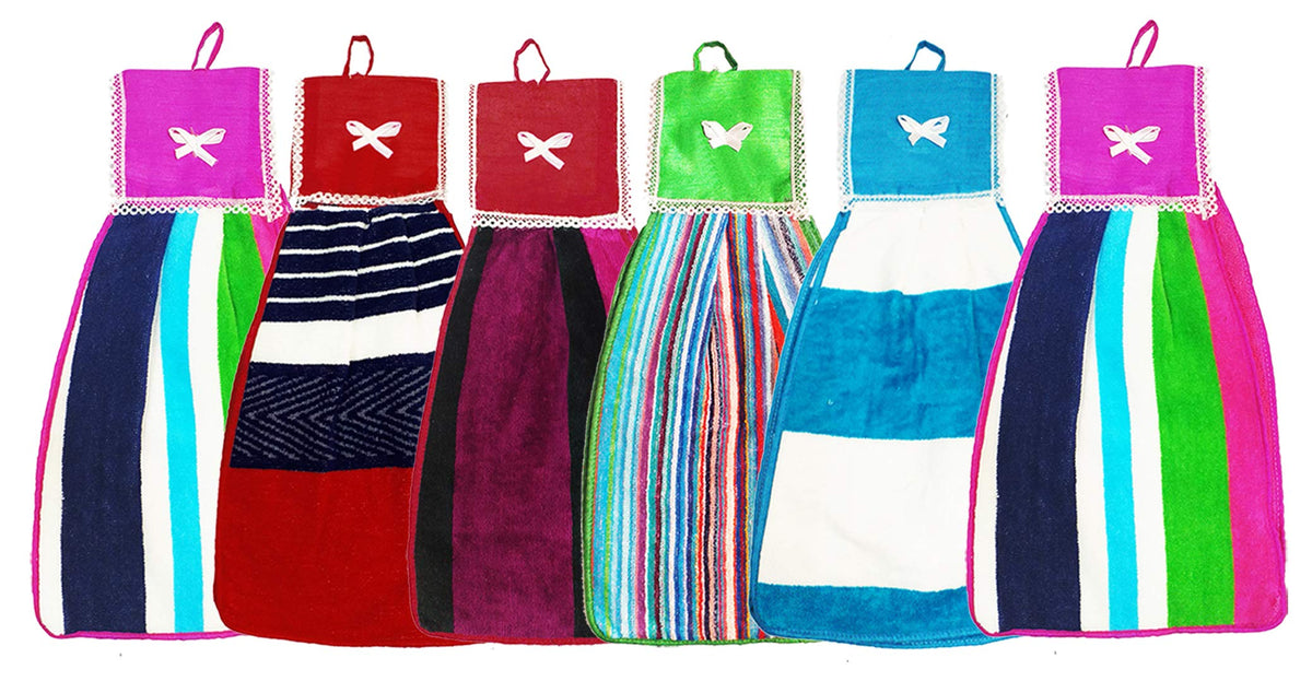 Kuber Industries Hanging Cotton 6 Pieces Cotton Washbasin Napkin/Hand Towel for Kitchen and Bathroom (Multi)