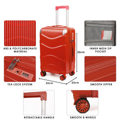 THE CLOWNFISH Ballard Series Luggage ABS & Polycarbonate Exterior Suitcase Eight Wheel Trolley Bag with TSA Lock- White (Medium Size, 65 cm-26 inch)