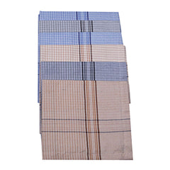 Kuber Industries Checked Design Cotton 6 Pieces Men's Handkerchief Set - Multi