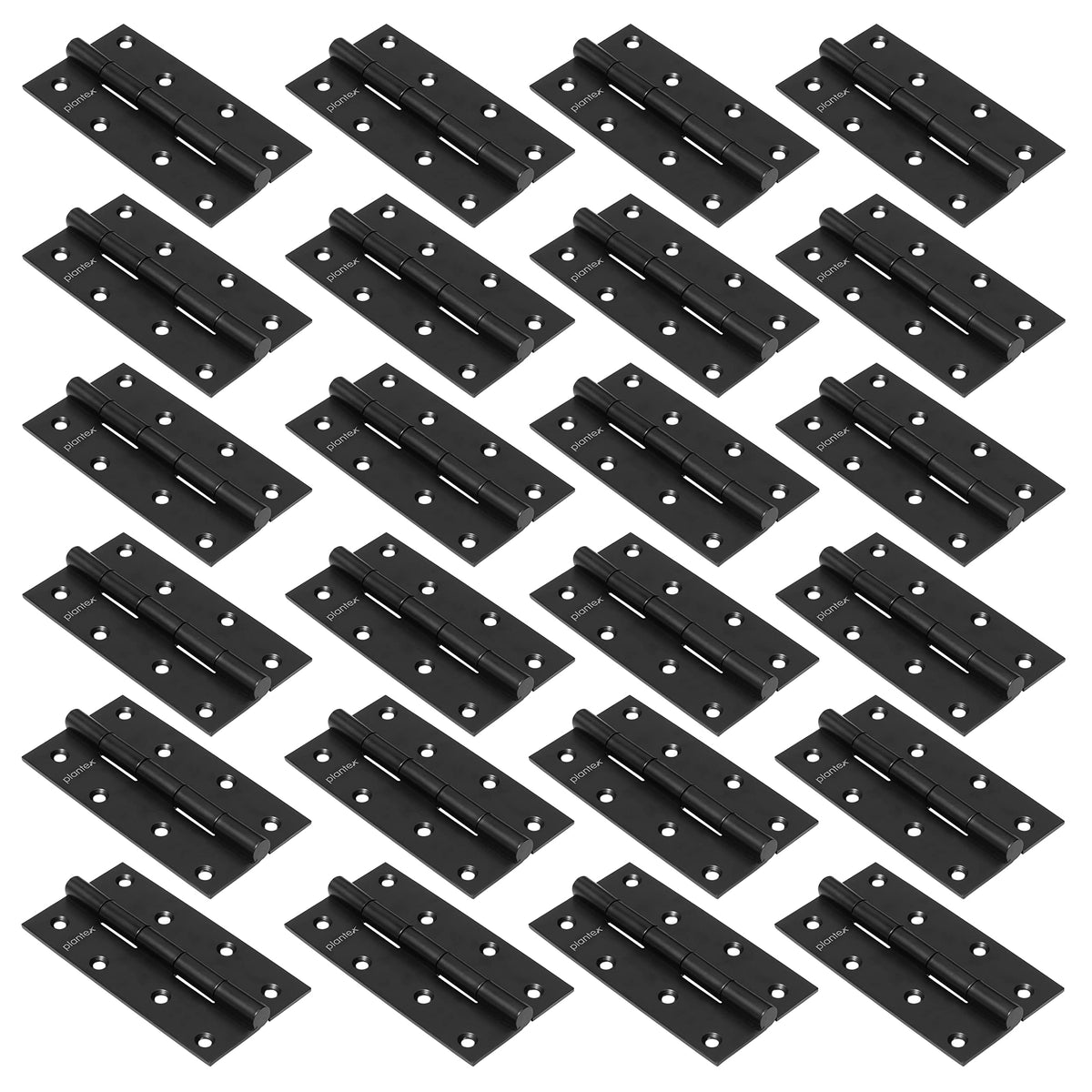 Plantex Heavy Duty Stainless Steel Door Butt Hinges 5 inch x 12 Gauge/2.5 mm Thickness Home/Office/Hotel for Main Door/Bedroom/Kitchen/Bathroom - Pack of 24 (Black)