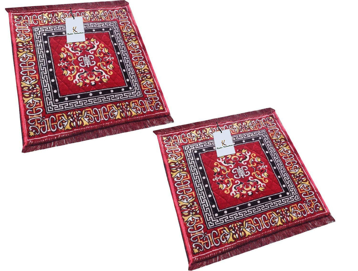 Kuber Industries 2 Piece Velvet Door Mat Set - 24" x 24", Multicolour, Standard (POOJA0064203)