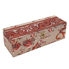 Heart Home Floral Design Wooden 1 Rod Bangle Box/Organizer For Bangle, Watches, Bracelets, Jewllery With Swing Arm Lock (Gold)-47HH0646