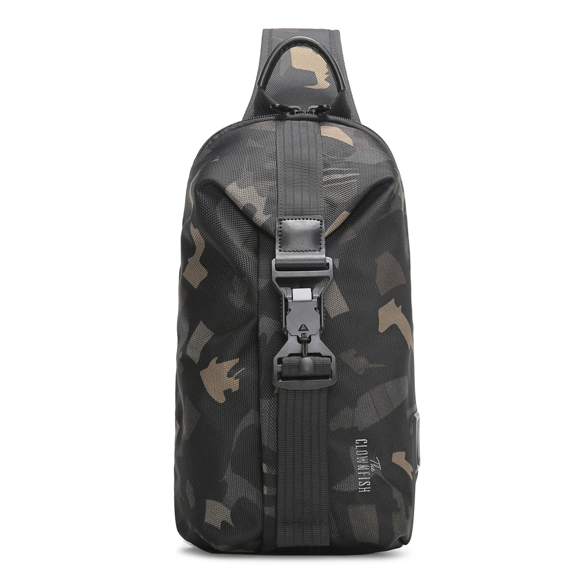 THE CLOWNFISH Unisex-Adult Anti Theft Water Resistant Crossbody Utility Sling Bag With Usb Charging (Camo)