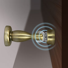 Plantex Magnetic Door Stopper for Home/ 360 Degree Magnet Door Catcher/Door Holder for Main Door/Bedroom/Office and Hotel Door - Pack of 2 (4 inch, Brass Antique)