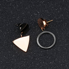 Yellow Chimes Western Style Stainless Steel Never Fading Dual Pattern Designer Earrings for Women & Girls (Rose Gold)