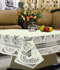 Kuber Industries Circle Design Cotton 4 Seater Center Table Cover-CTKTC028761