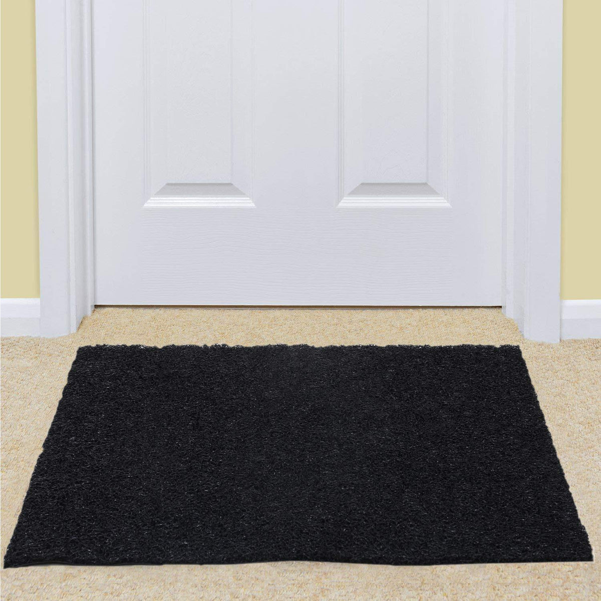 Kuber Industries Rubber 1 Piece Door Mat 16x24'' (Black)