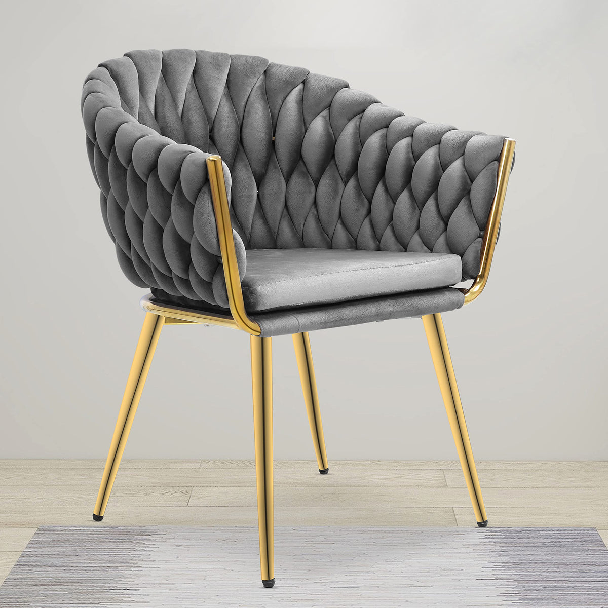 Plantex Morden Peradox Chair with Sitting Cushion for Home/Peradox Chair with PVD Gold Leg for Cafe/Restaurant/Office/Living Room/Bed Room (Grey & PVD Gold)