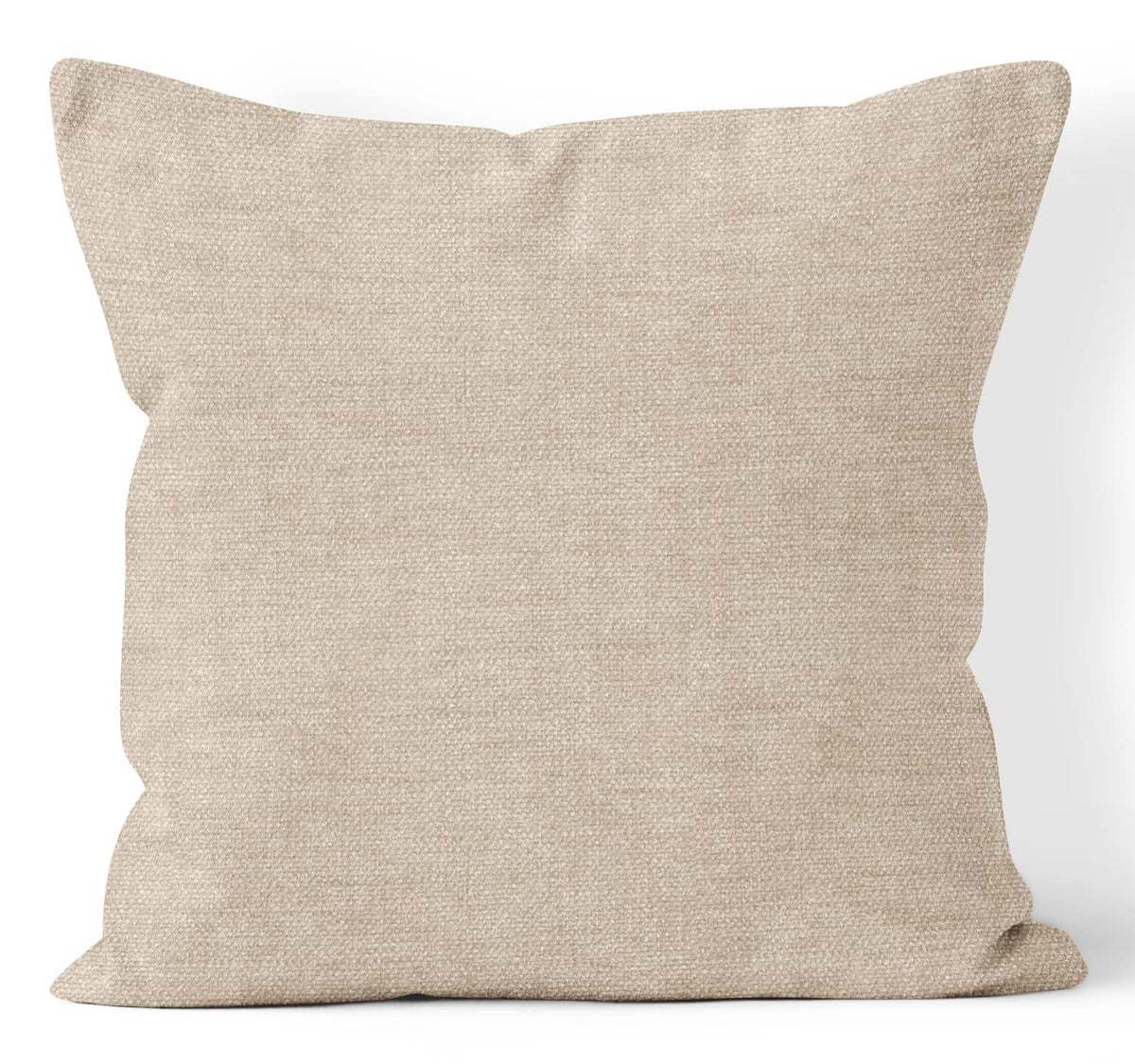 Encasa Homes Decorative Chenille Cushion Cover 50 x 50 cm (20 x 20 inch) - Sand - Soft Textured Self Design Plain Solid Colour Fabric, Large Square Pillow Covers for Bed, Sofa, Chair Seat