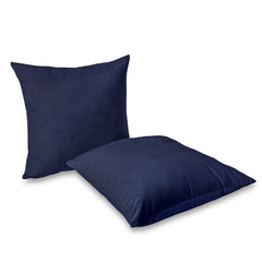 Encasa Homes Decorative Velvet Cushion Cover 50 x 50 cm (20 x 20 inch) - Navy Blue- Soft Silky Smooth Plain Solid Colour Fabric, Large Square Pillow Covers for Bed, Sofa, Chair Seat, Home Decor