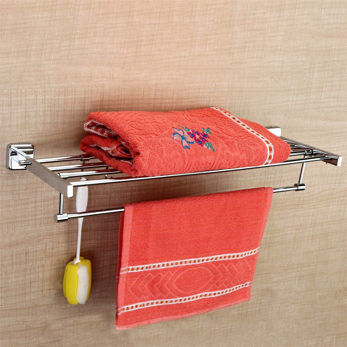 Plantex Nexa Stainless Steel Towel Rack for Bathroom/Towel Stand/Towel Hanger/Bathroom Accessories (24 Inch-Chrome) - Pack of 1