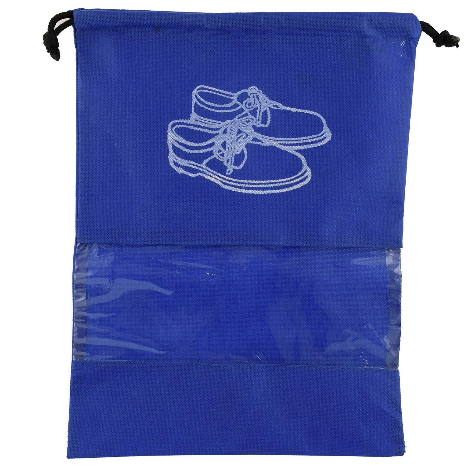 Heart Home 6 Piece Non Woven Travel Shoe Cover, String Bag Organizer, Royal Blue HEART5243, Standard