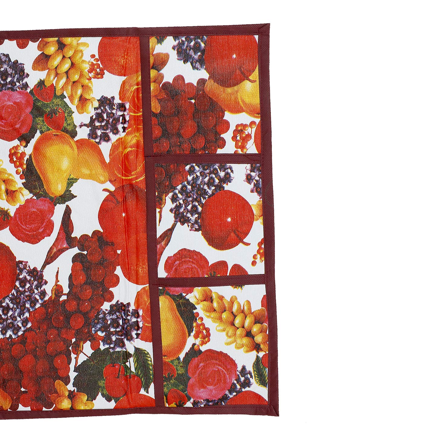 Kuber Industries Fruits Design 3 Pieces PVC Fridge Mats and 1 Piece Fridge Top Cover (Red & White) CTKTC34064