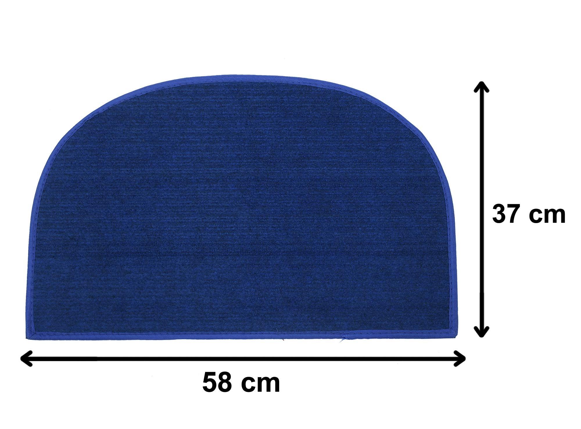 Heart Home D-Shape Durable Microfiber Door Mat, Heavy Duty Doormat,(14'' x 23'', Blue)-HEART12171, Standard