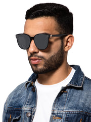 Intellilens | Branded Latest and Stylish Sunglasses | 100% UV Protected | Light Weight, Durable, Premium Looks | Women | Black Lenses | Cateye | Large