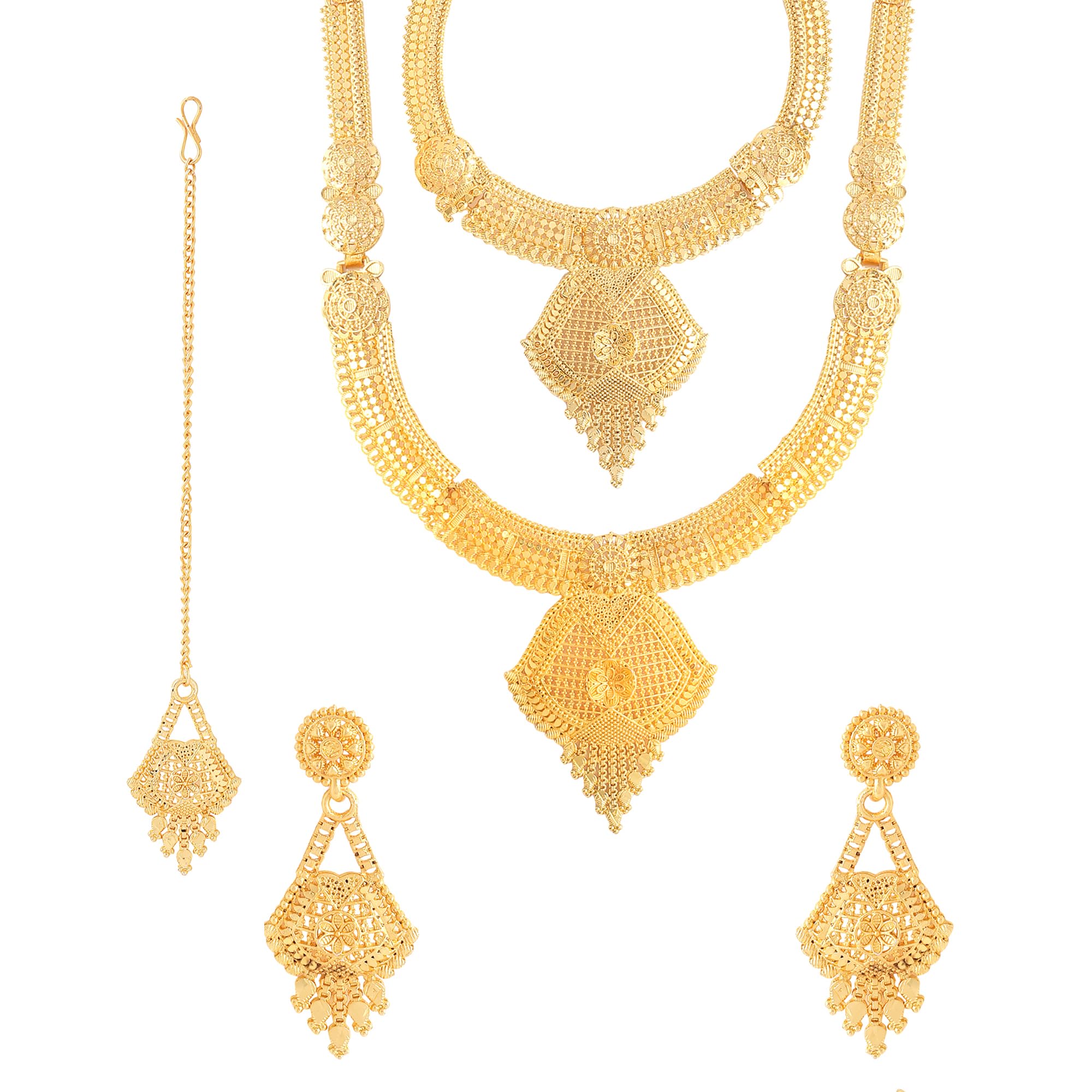 Yellow Chimes Jewellery Set for Women and Girls Gold Necklace Set for Women | Gold Toned Bridal Designed Necklace Set | Birthday Gift for girls and women Anniversary Gift for Wife