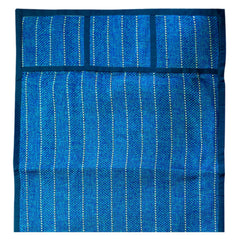 Kuber Industries Lining Print Jute Fridge Top Cover with 6 Utility Side Pockets (Blue)