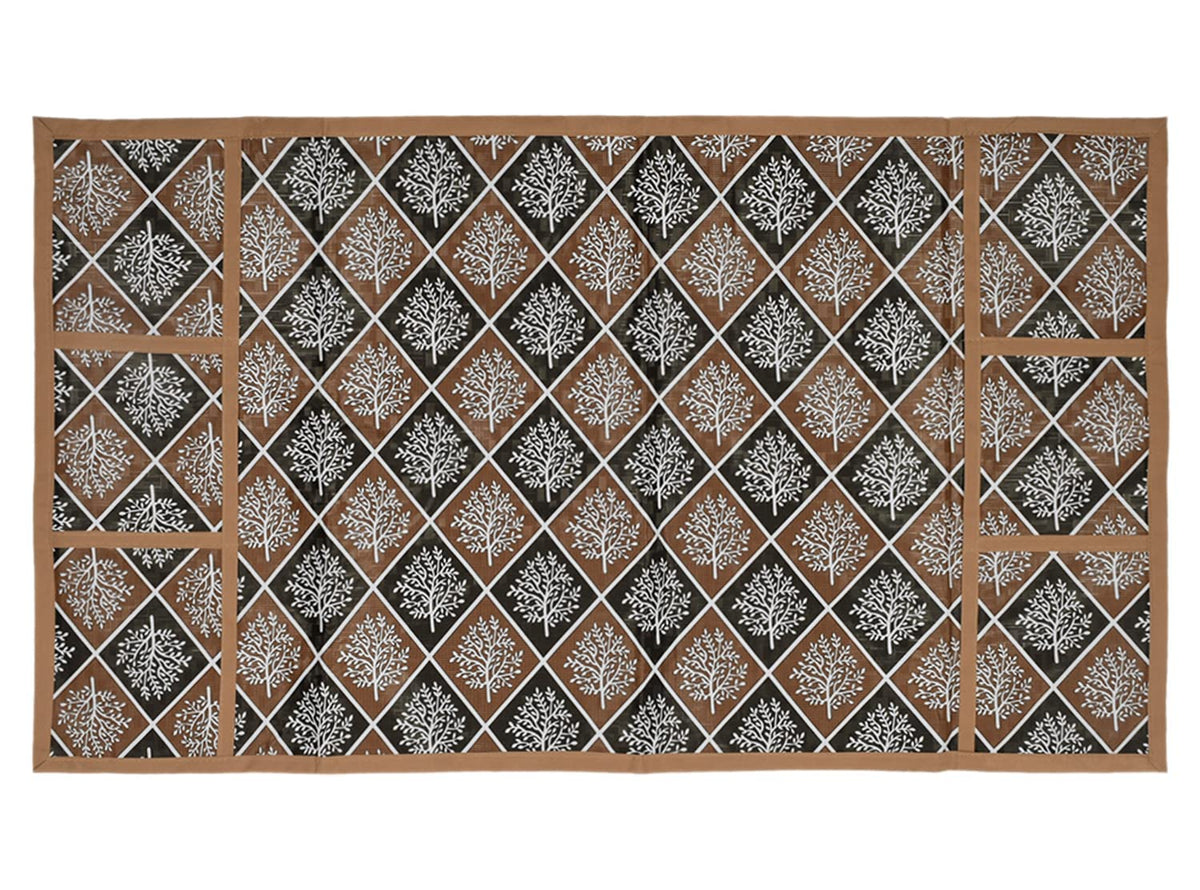 Kuber Industries Rose Print PVC Fridge Top Cover, Protect for Scratches with 6 Utility Side Pockets (Cream)