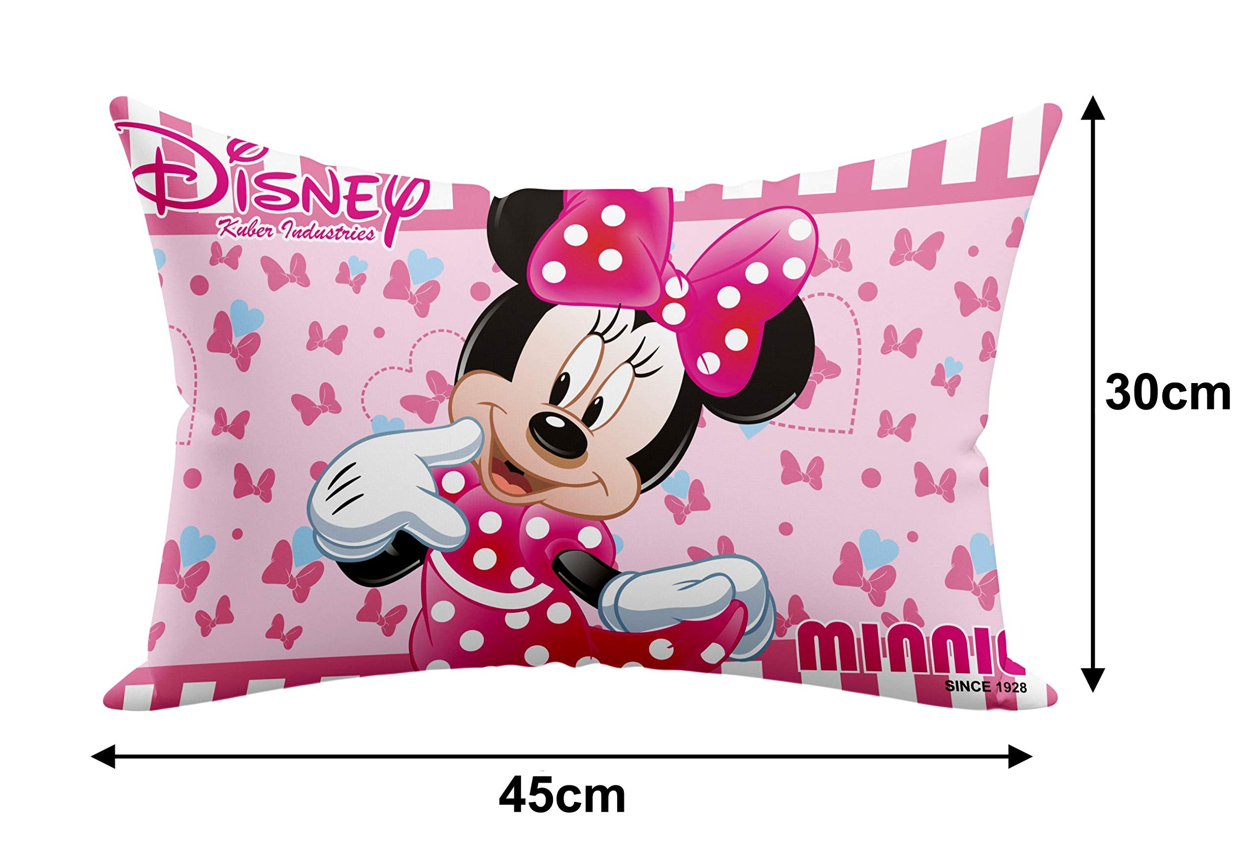 Heart Home Silky Soft Microfiber Disney Printed Toddler Kids Pillow|Size 12 x18 inch (Pink)-KUBMART15822