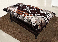 Kuber Industries Floral Cotton 4 Seater Centre Table Cover - Brown (VASR00075322_6)