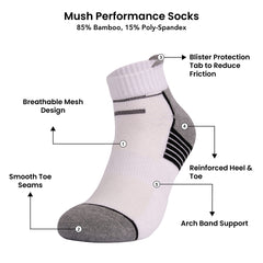 Mush Bamboo Ankle Length Performance Socks for Sports & Casual Wear-Ultra Soft, Anti Odor, Breathable Mesh Design Ankle Length UK Size 7-11 (Pack of 9)