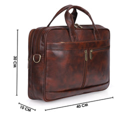 The Clownfish Faux Leather 15.6 inch Laptop Messenger Bag Briefcase Laptop Bag (Tan)