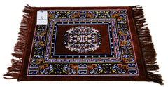 Kuber Industries CTKTC33913 Velvet Prayer Multipurpose Rug Mat (2 ft X 2 ft, Brown, Square)
