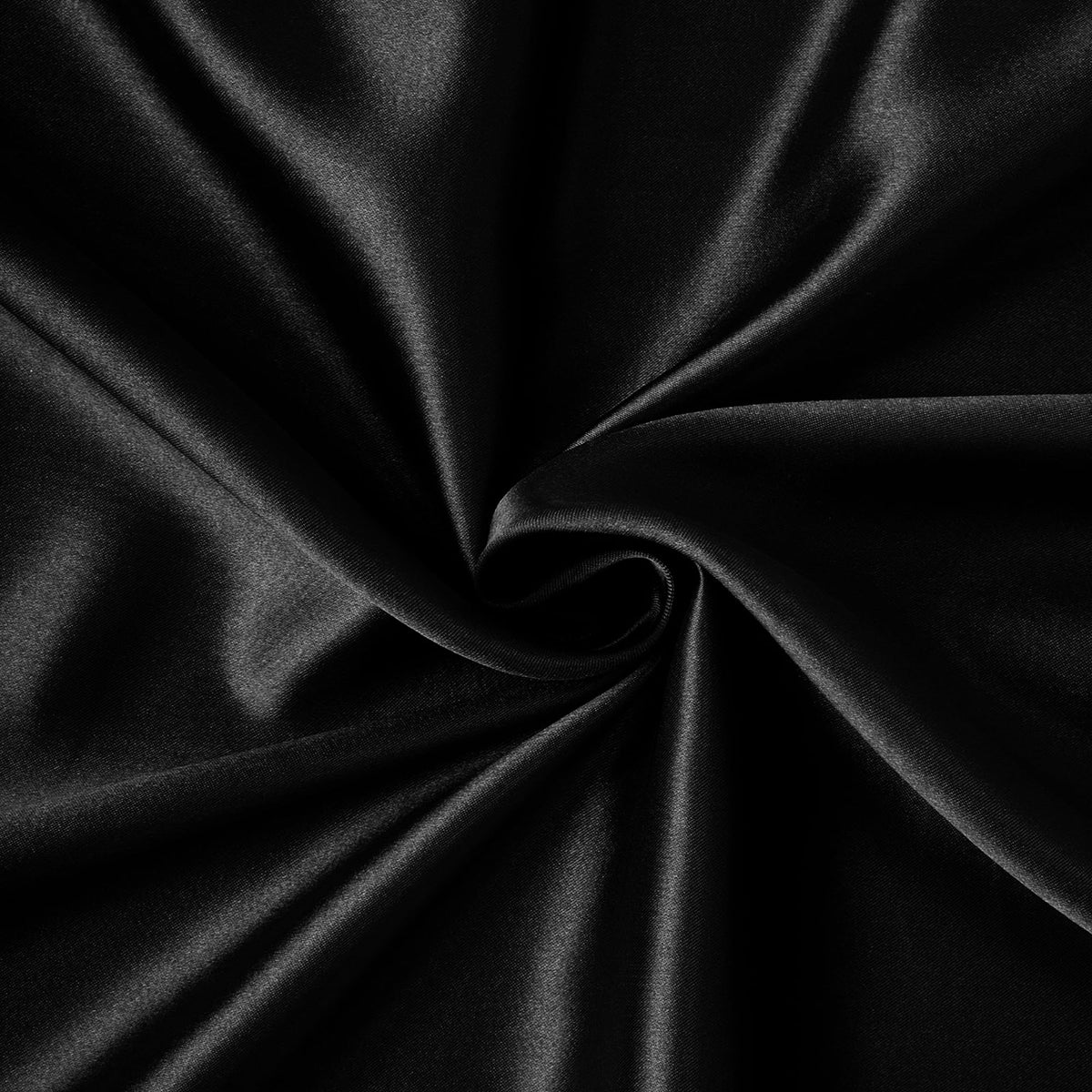 Encasa Black Silky Satin Fabric Material by Meter | 110 Cm Width, Slik & Shiny Fabrics | Fabric for Scrunchies, Dress, Pillowcases, Pajamas, Evening Dress, DIY | (1 Meter)