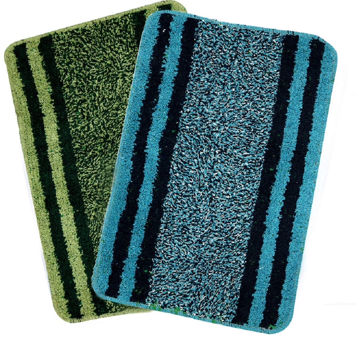 Kuber Industries Rectangular Design Soft Cotton Door Mat (Multicolour, 2 Pieces, 58 x 40 x 1 Cm)-CTKTC32508