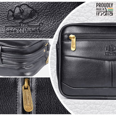 The Clownfish Multipurpose Travel Pouch Money Cash Pouch Wrist Handbag Clutch (Black)