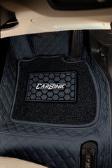 CarBinic 7D Luxury Car Foot Mat - Custom Fitted for Kia Sonet 2020 | 7-Layer Protection | Double-Diamond Cut Stitching | Waterproof | Dust-Proof | Anti-Skid | Car Accessories | Black