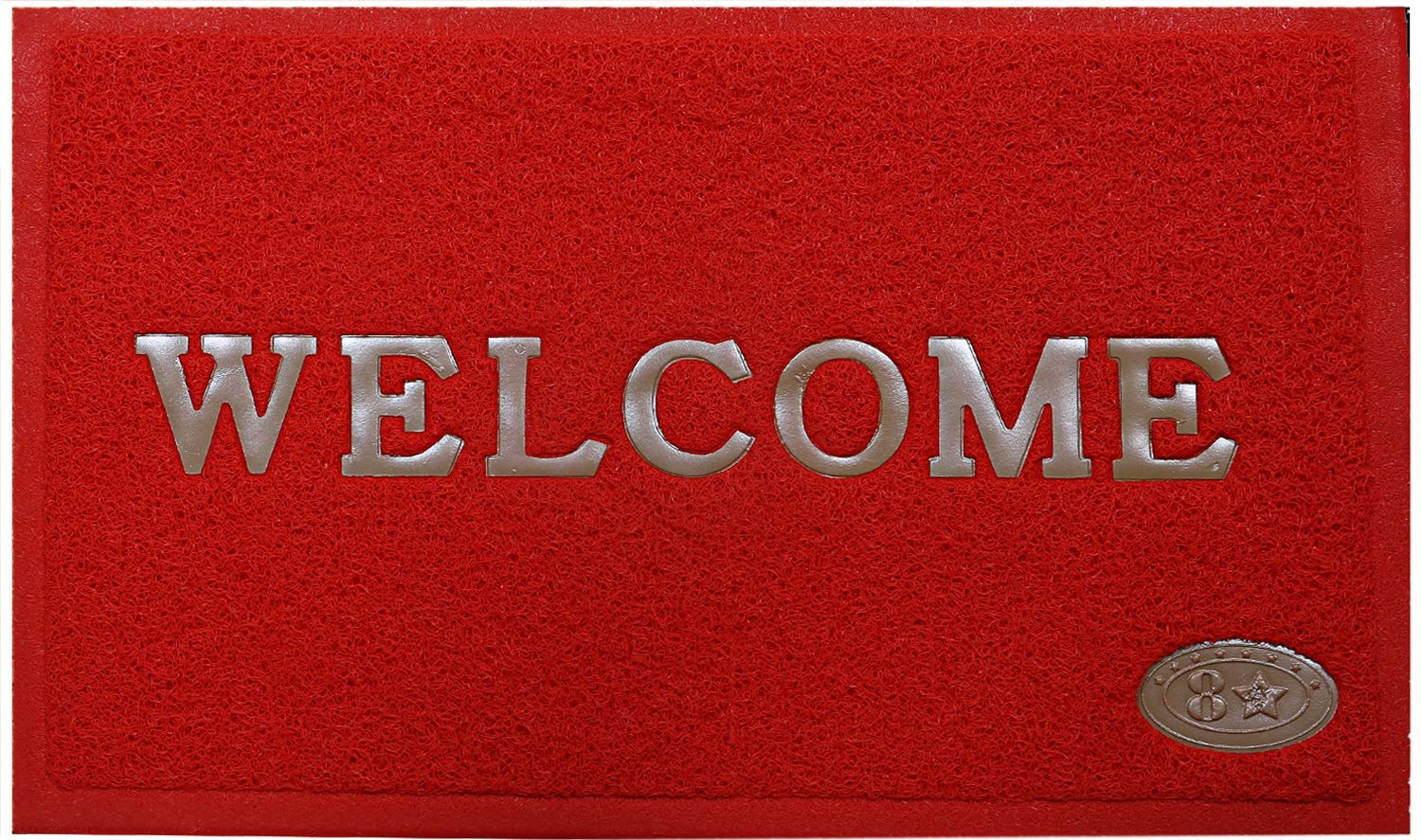 Kuber Industries PVC Anti Skid Welcome Door Mat (Red) -CTLTC011173