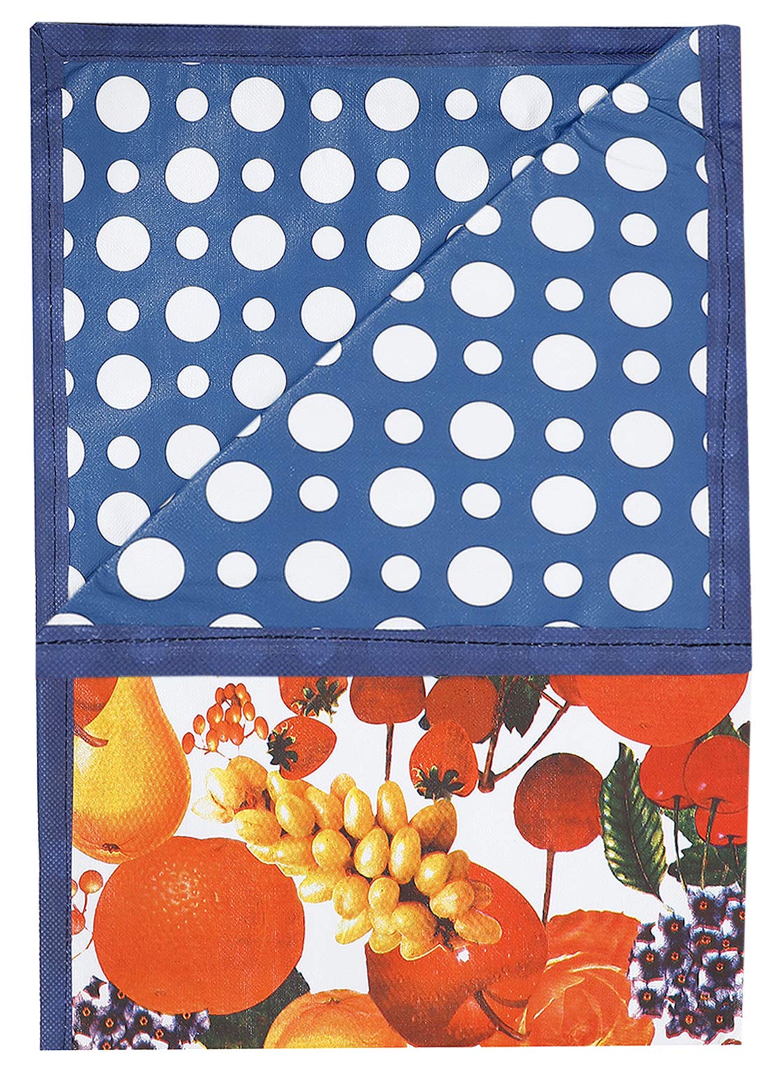 Kuber Industries Fruits Design PVC Reversible Food Mat Mattress Protector Bed Server (Red & Blue) CTKTC33203