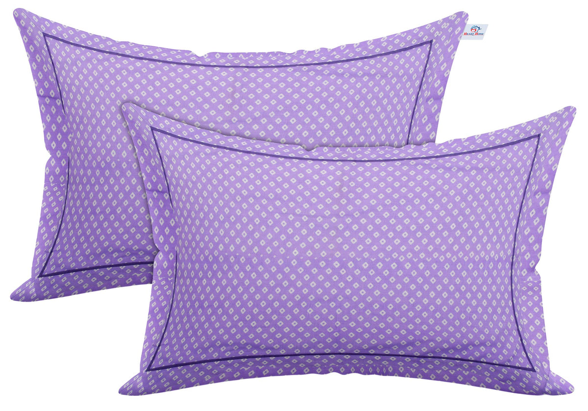 Heart Home Rhombus Design Set of 2 Soft & Smooth Cotton Pillow Cover 18 x 28 inch (Purple)