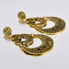 Yellow Chimes Golden Oxidized Alloy Chandbali Earring for Women & Girls