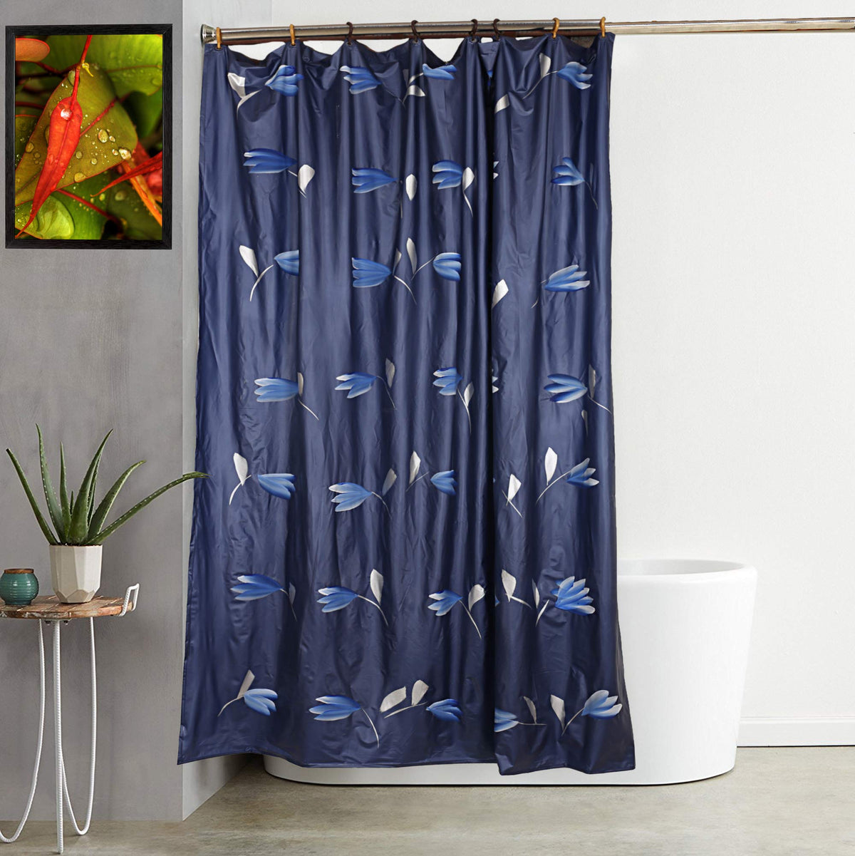 Kuber Industries PVC Shower Panting Curtain, (CTKTC01562, Blue, 54x84 Inch), Washable