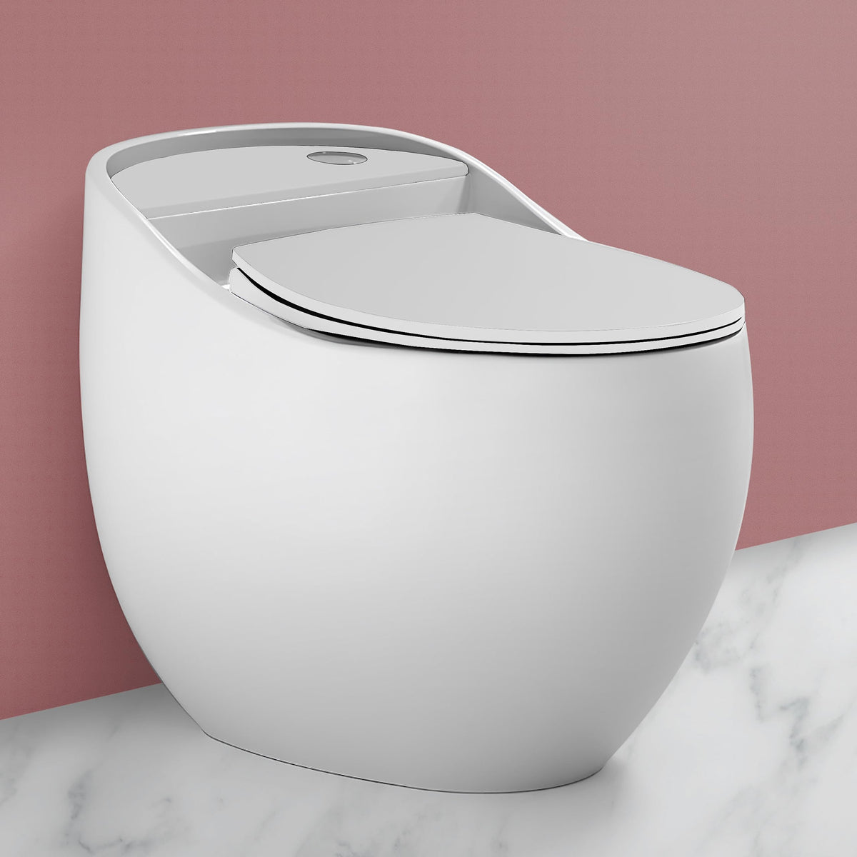 Plantex Platinium Ceramic Rimless One Piece Western Toilet/Water Closet/Commode With Soft Close Toilet Seat - S Trap Outlet (White)