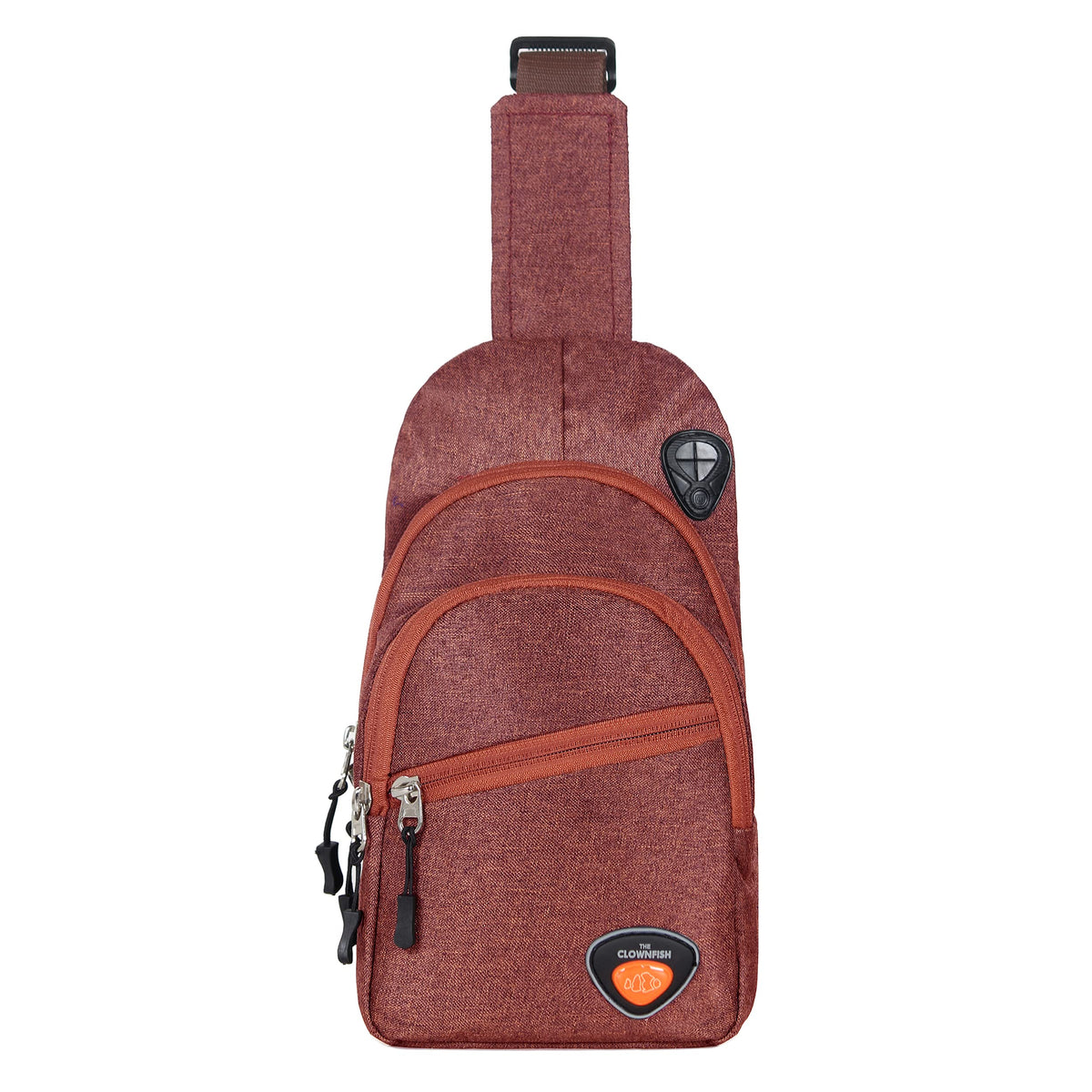 The Clownfish Cordette Unisex Polyester Casual Single Shoulder Sling Bag Crossbody Chest Bag with Earphone Hole (Maroon)