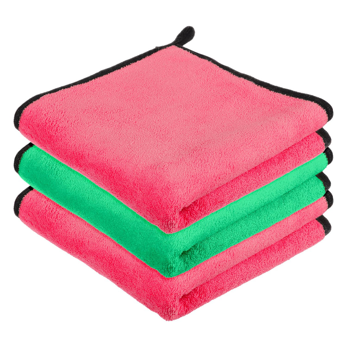 Kuber Industries Cleaning Towel | Reusable Cleaning Cloths for Kitchen | Duster Towel for Home Cleaning | 400 GSM Cleaning Cloth Towel with Hanging Loop | 40x40 | Pack of 3 | Multi