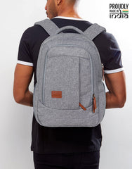 THE CLOWNFISH Slate 27 Litres Polyester Unisex 15.6 inch Travel Laptop Backpack (Grey)