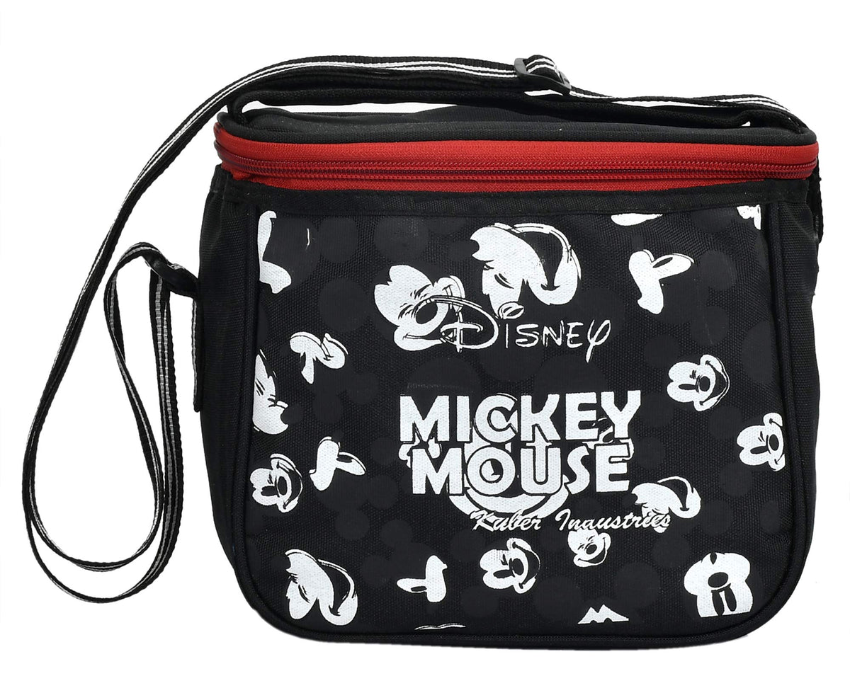 Kuber Industries Canvas Disney Print Insulated Travel Lunch/Tiffin/Storage Bag for Office, College & School (Black)