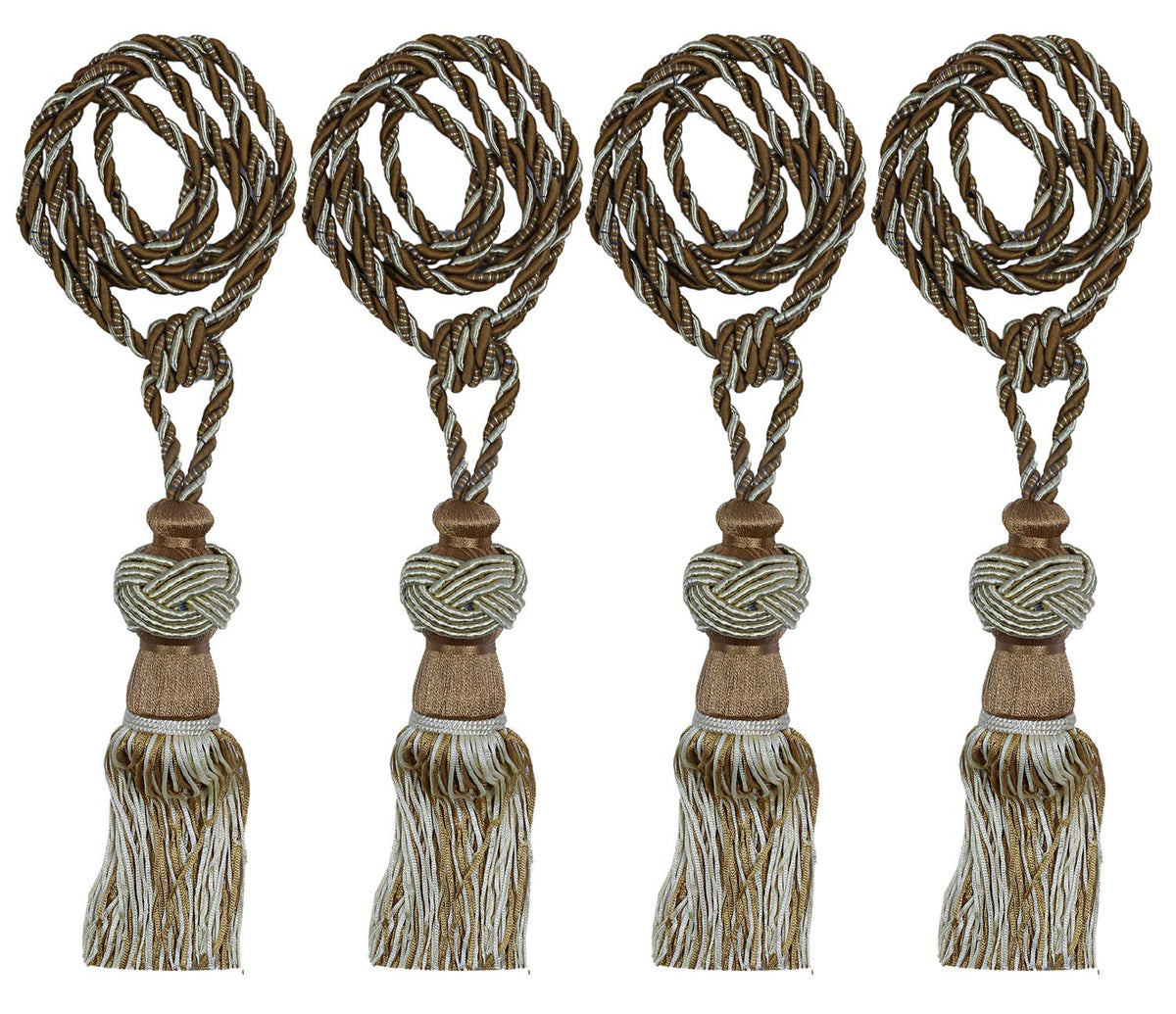 Kuber Industries Polyester 4 Pieces Curtain Tie Back Tassel Set (Gold) -CTKTC12802 (CTKTC012802)