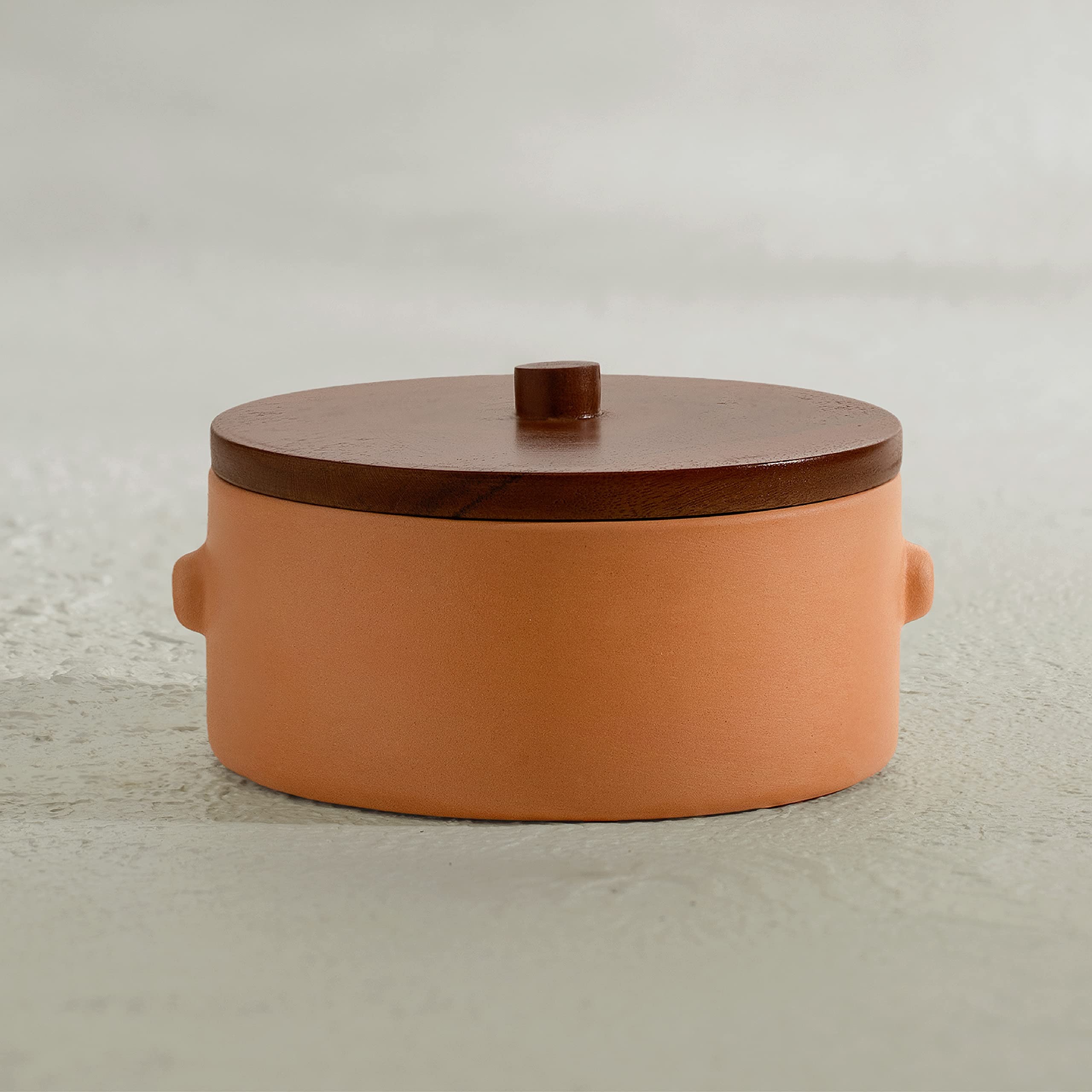 Ellementry Terracotta Curd Setter - Large| | with lid | Colour: Terracotta Red | Terracotta | Serving Bowl | 400 ML| Handcrafted | Sustainable | Food Safe | Gifting |