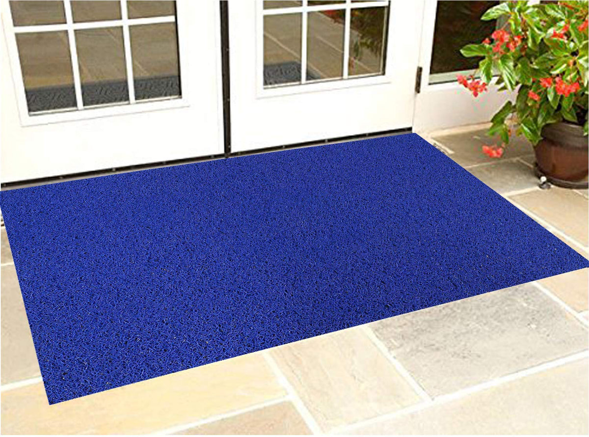 Kuber Industries -CTKTC039985 Polyvinyl Chloride Anti Slip Large Size Rubber Floor/Door Mat (Blue, 2x4 Feet)