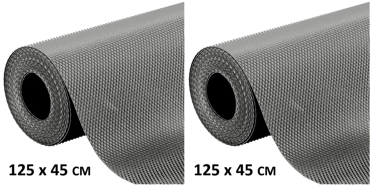 Kuber Industries 2 Pieces Multipurpose Textured Super Strong Anti-Slip Mat Liner,Size 45X125 Cm (1.25 Meter Roll, Grey) - CTKTC040202