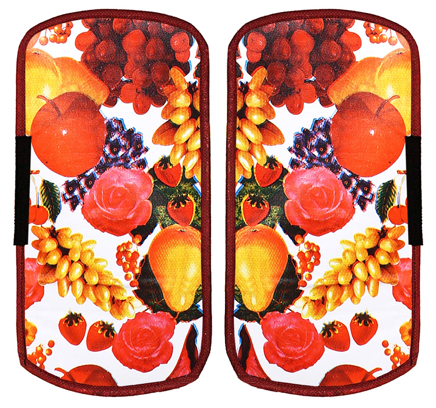 Kuber Industries Fruits Design 3 Pieces PVC Fridge Mats and 2 Piece Handle Cover and Fridge Top Cover (Red, White),for-Adult